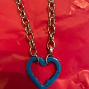 Blue Enamel Heart Necklace